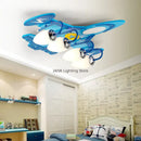 DecorBites™ Airplane Kids LED Chandelier: Eye-Friendly Baby Boy Room Lighting for Environmental Decor.