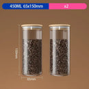 DecorBites™ Airtight Glass Coffee Bean Storage Jar with Bamboo Lid for Kitchenpreservation