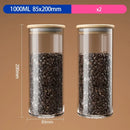 DecorBites™ Airtight Glass Coffee Bean Storage Jar with Bamboo Lid for Kitchenpreservation