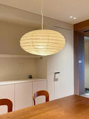 Square white rice paper pendant light for living room