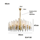 Elegant alabaster gold chrome chandelier living room pendant light