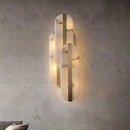 DecorBites™ Alabaster Moon Oval Marble Wall Lamp, Gold/Copper LED Sconce for Modern Indoor Decor