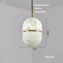 DecorBites™ Alabaster Pendant Lights LED Designer Hanging Lamps For Living Room