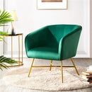 DecorBites™ Alden Design Velvet Club Accent Chair - Green Lounge Chair for Elegant Living Spaces