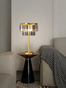 DecorBites™ All Brass Crystal Floor Lamp Gold Luxury Decor Living Room Lighting