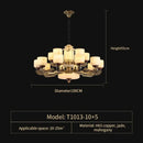 DecorBites™ All Copper Jade Chandelier | Chinese Style Living Room Dining Room Lighting