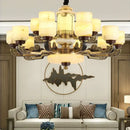 DecorBites™ All Copper Jade Chandelier | Chinese Style Living Room Dining Room Lighting