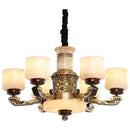 Luxury copper marble jade chandelier for living room lighting