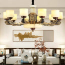 Luxury copper marble jade chandelier for living room lighting