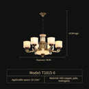 Luxury copper marble jade chandelier for living room lighting