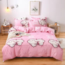 Floral blue & white lightweight duvet cover bedroom bedding set