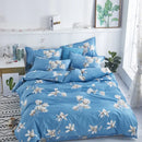 Floral blue & white lightweight duvet cover bedroom bedding set