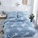 Floral blue & white lightweight duvet cover bedroom bedding set