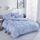 Floral blue & white lightweight duvet cover bedroom bedding set