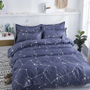 Floral blue & white lightweight duvet cover bedroom bedding set