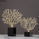 DecorBites™ Alloy Coral Crafts on Crystal Base for Stylish Desktop Decor