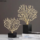 DecorBites™ Alloy Coral Crafts on Crystal Base for Stylish Desktop Decor