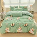DecorBites™ Aloe Cotton Printed Bed Sets 4Pcs Soft Cozy Bedding Set for Adults