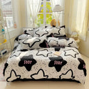 DecorBites™ Aloe Cotton Printed Bed Sets 4Pcs Soft Cozy Bedding Set for Adults