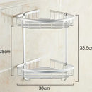DecorBites™ Aluminium Double Shelf Kitchen and Bathroom Corner Basket Angel Rack
