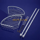 DecorBites™ Aluminium Double Shelf Kitchen and Bathroom Corner Basket Angel Rack