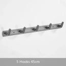 Gray aluminum alloy towel hooks bathroom wall rack