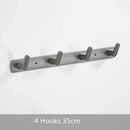 Gray aluminum alloy towel hooks bathroom wall rack