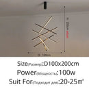 Modern black & white aluminum bar led chandelier for dining room