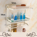 DecorBites™ Aluminum Bath Hardware Set: Shelf, Towel Rack, Paper Holder, Brush Holder, Hooks