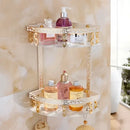 DecorBites™ Aluminum Bathroom Corner Shelf - 40cm Length, Antique Finish, Shower Room Basket