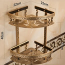 DecorBites™ Aluminum Bathroom Corner Shelf - 40cm Length, Antique Finish, Shower Room Basket