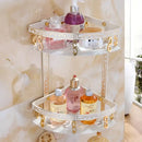 DecorBites™ Aluminum Bathroom Corner Shelf - 40cm Length, Antique Finish, Shower Room Basket