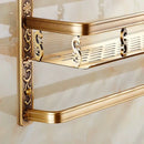 DecorBites™ Aluminum Bathroom Corner Shelf - 40cm Length, Antique Finish, Shower Room Basket