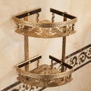 DecorBites™ Aluminum Bathroom Corner Shelf - 40cm Length, Antique Finish, Shower Room Basket