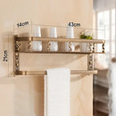 DecorBites™ Aluminum Bathroom Corner Shelf - 40cm Length, Antique Finish, Shower Room Basket