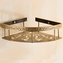 DecorBites™ Aluminum Bathroom Corner Shelf - 40cm Length, Antique Finish, Shower Room Basket