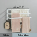 Modern black aluminum triple tier bathroom towel rack with hooks
