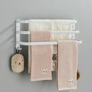 Modern black aluminum triple tier bathroom towel rack with hooks