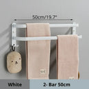 Modern black aluminum triple tier bathroom towel rack with hooks