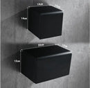 DecorBites™ Aluminum Black Bathroom Tissue Holder Wall-Mounted Toilet Paper Rack Stand
