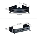 DecorBites™ Aluminum Black Corner Basket Cosmetic Rack for Bathroom and Kitchen Storage