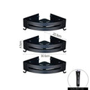 DecorBites™ Aluminum Black Corner Basket Cosmetic Rack for Bathroom and Kitchen Storage