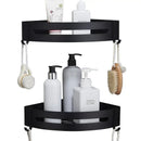 DecorBites™ Aluminum Black Corner Basket Cosmetic Rack for Bathroom and Kitchen Storage