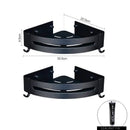 DecorBites™ Aluminum Black Corner Basket Cosmetic Rack for Bathroom and Kitchen Storage