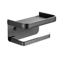 DecorBites™ Aluminum Black Tissue Holder with Phone Shelf - Toilet Paper Rack