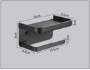 DecorBites™ Aluminum Black Tissue Holder with Phone Shelf - Toilet Paper Rack