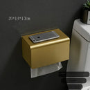 DecorBites™ Aluminum Brushed Gold Toilet Paper Holder Rack Tissue Box - Bathroom Roll Storage