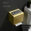 DecorBites™ Aluminum Brushed Gold Toilet Paper Holder Rack Tissue Box - Bathroom Roll Storage