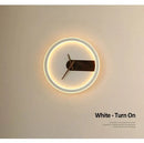 Modern beige aluminum clock wall lamp living room led sconce