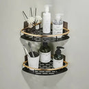 DecorBites™ Aluminum Corner Bathroom Shelf with Towel Holder